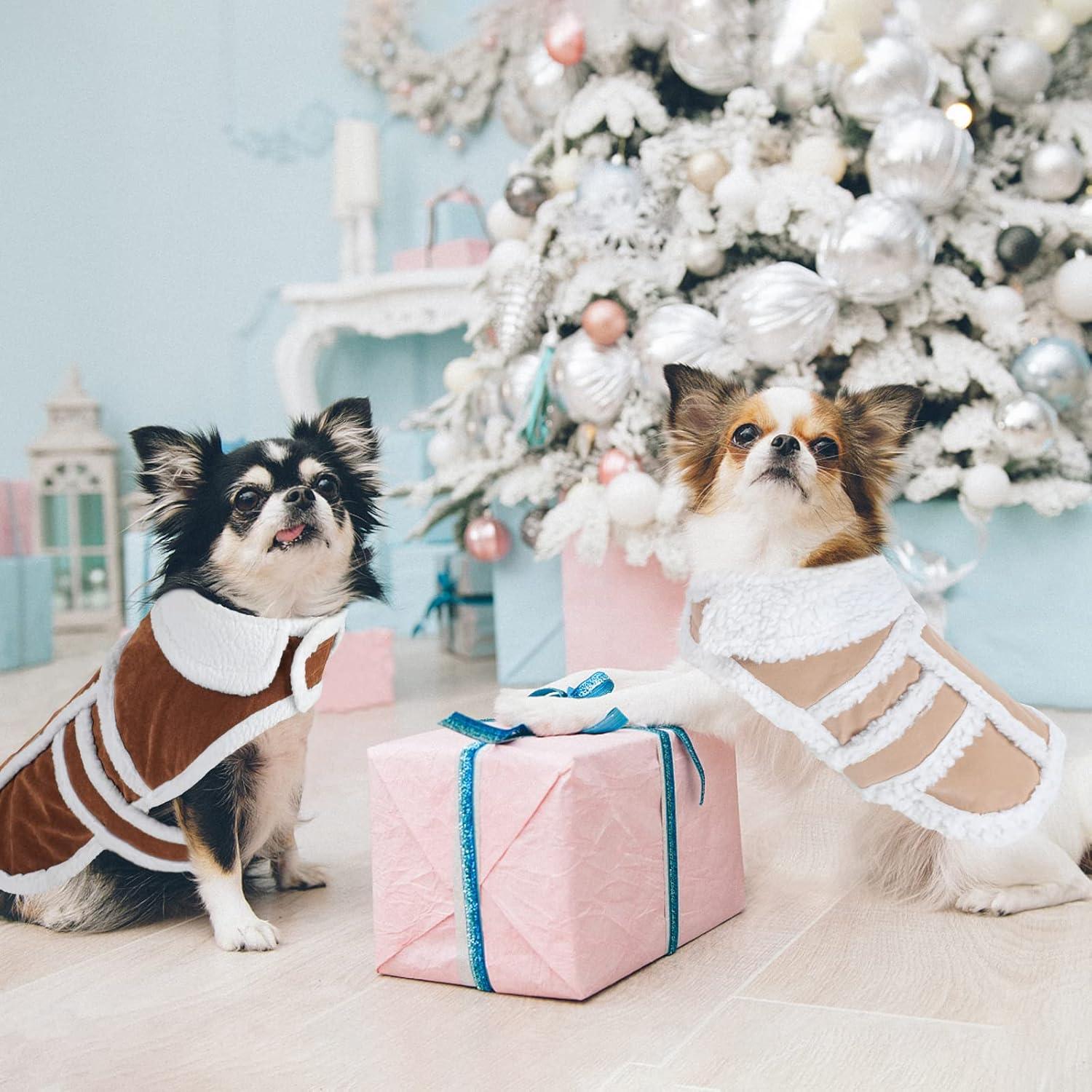 imageRypet Small Dog Winter Coat Shearling Fleece Dog Warm Coat for Small to Medium Breeds Coffee LargeCoffee1