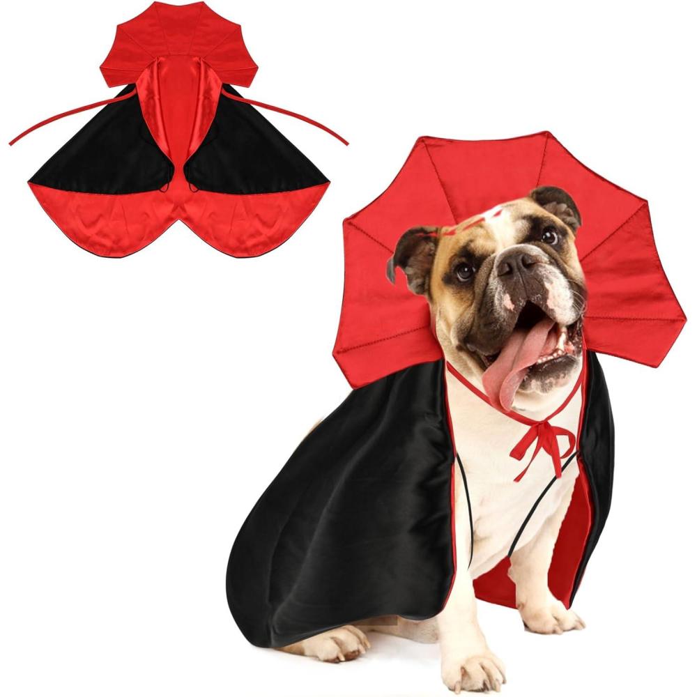imageRypet XLarge Dog Halloween Costumes Dog Vampire Cloak Costume Dogs Mantle Apparel Pet Clothing Vampire Cape for Medium Large DogsMBack Length 16