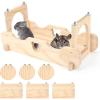 imageRypet Wood Chinchilla Suspension Bridge Pine Wood Chinchillas Ledges Set and Cage Platform Small Animals Habitat Toy Chinchillas Cage Accessories Chinchilla Hideout for Sugar Gliders Rats Squirrel