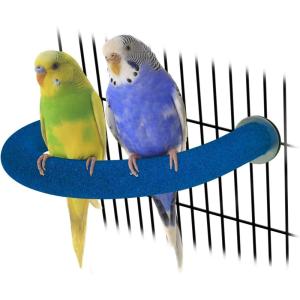 RYPET Parrot Perch Rough-surfaced – Quartz Sands Bird Cage Perches for Medium to Large Bird, U Shape Large(Blue)
