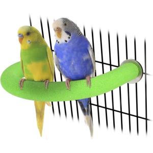 RYPET Parrot Perch Rough-surfaced – Quartz Sands Bird Cage Perches for Medium to Large Bird, U Shape Large(Green)
