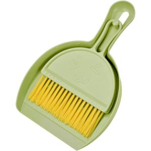 Rypet Cage Cleaner for Guinea Pigs, Hamsters, Chinchillas, Rabbits, Reptiles, Hedgehogs and Other Small Animals – Mini Dustpan and Brush Set Cleaning Tool for Animal Waste (1 Pack)(Green with Yellow Bristle)