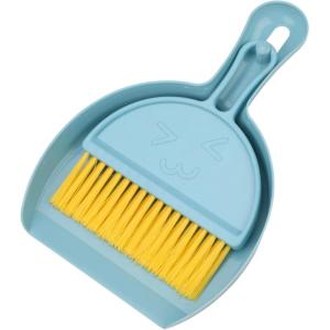 Rypet Cage Cleaner for Guinea Pigs, Hamsters, Chinchillas, Rabbits, Reptiles, Hedgehogs and Other Small Animals – Mini Dustpan and Brush Set Cleaning Tool for Animal Waste (1 Pack)(Blue with Yellow Bristle)