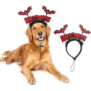Rypet Halloween Dog Costume – Text Headband for Medium & Large Dogs(Halloween)
