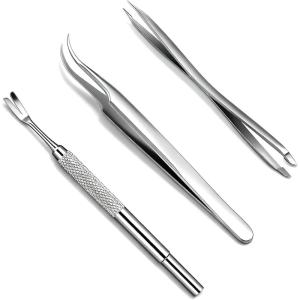 Rypet Tick Remover Tool Set – Stainless Steel Tick Remover Kit for Cats Dogs and Humans(Pack of 3)