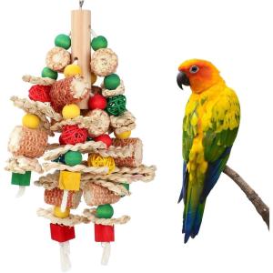 Rypet Wood Bird Chewing Toys for Cage Wall, Wooden Bird Cage Toy for Helping to Trim Beak, Birds Toys Parrot Toy for African Grey Parrots Cockatoos Amazon Parrot and Other Small to Medium Parrots(Colorful2)
