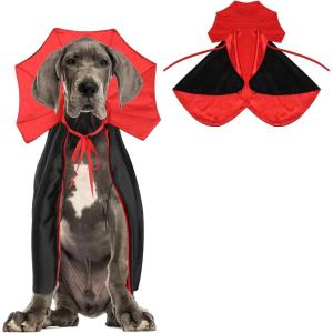 Rypet X-Large Dog Halloween Costumes Dog Vampire Cloak Costume Dogs Mantle Apparel Pet Clothing Vampire Cape for Medium Large Dogs(X-Large(Back Length 23″))