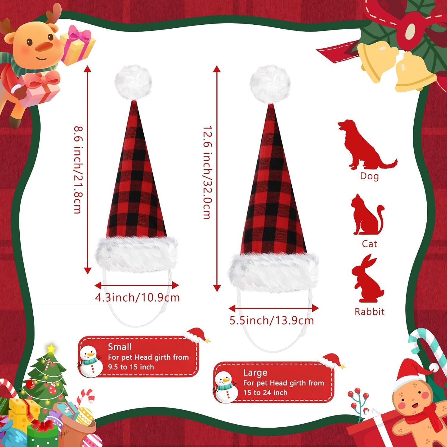 imageRypet 2 Pack Christmas Scarf for Medium Large Dogs Red Green Warm Knitted Fall Winter Bandanas Pet Winter Holiday Decoration L Length 47 inBlack red Hat