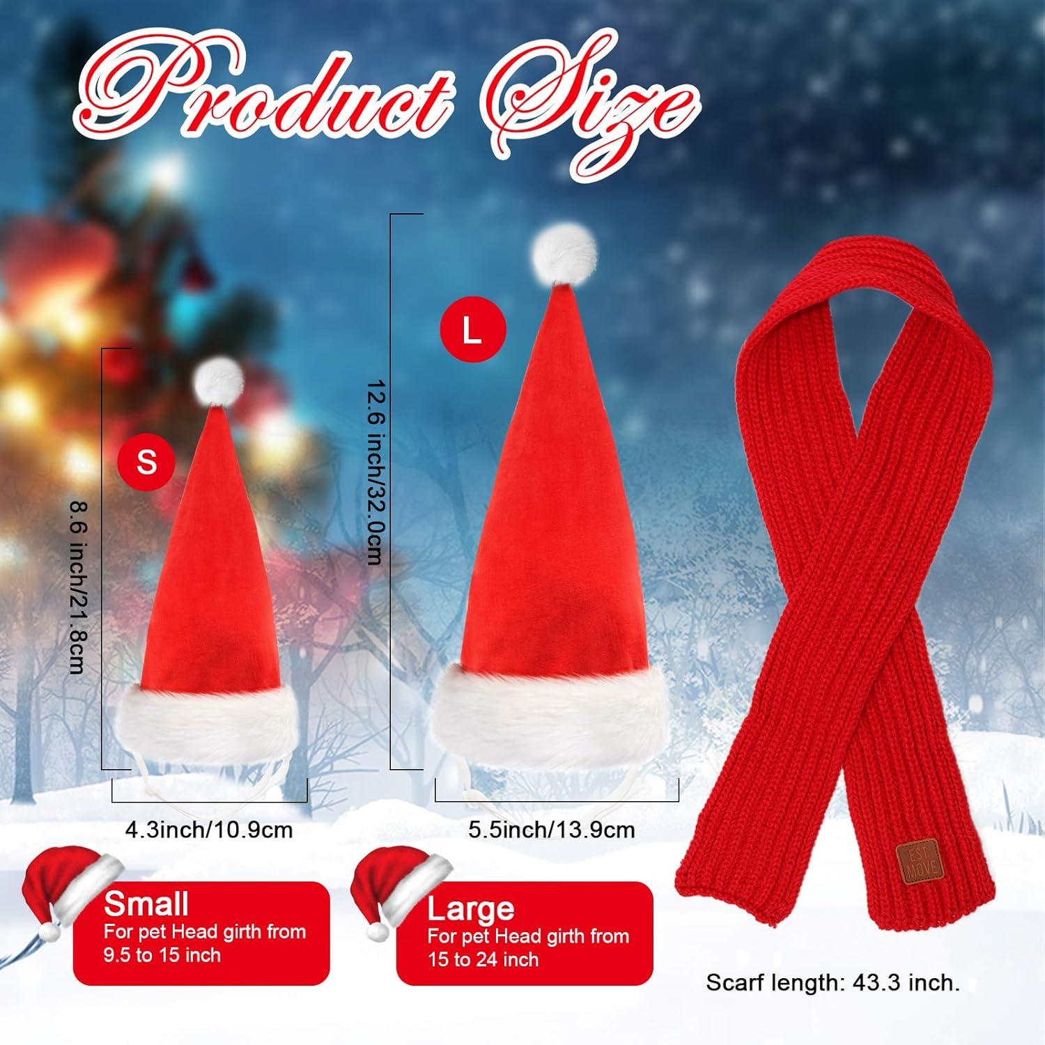 imageRypet 2 Pack Christmas Scarf for Medium Large Dogs Red Green Warm Knitted Fall Winter Bandanas Pet Winter Holiday Decoration L Length 47 inHatScarf