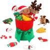imageRypet 11 PCS Christmas Plush Dog Toys Set Interactive Dog Toys Filled Crinkle Paper for Aggressive Chewers with Bouquet BoxDurable Puppy Teething Toy Xmas Interactive Puppy Toy for Small Dog