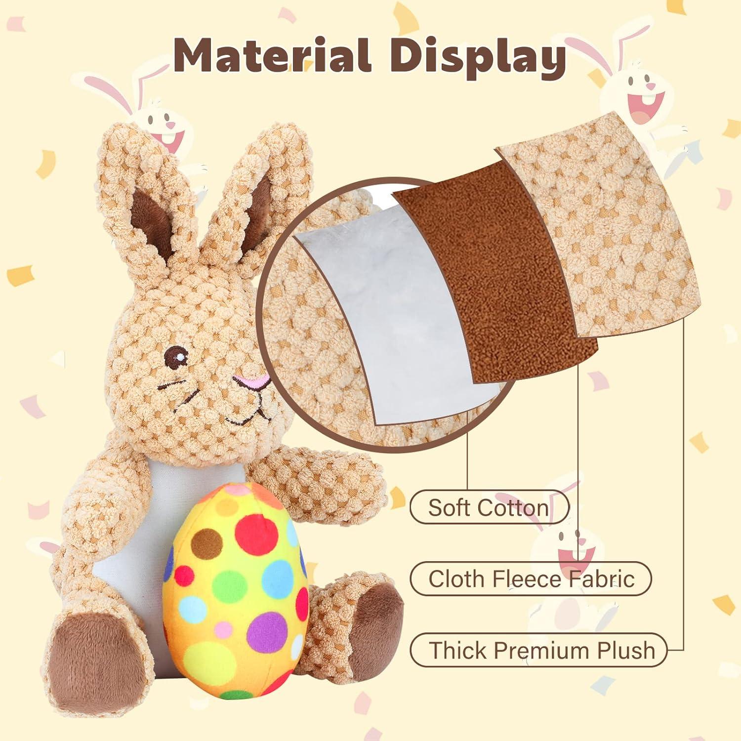 image:imageRypet Stuffed Dog Toys Easter Bunny Dog Toy with EggSqueaker Plush Pet Toy with Crinkle Paper Interactive Durable Puppy Chew Toys Dogs Easter Gift for Medium Small DogsRabbit1 Pack