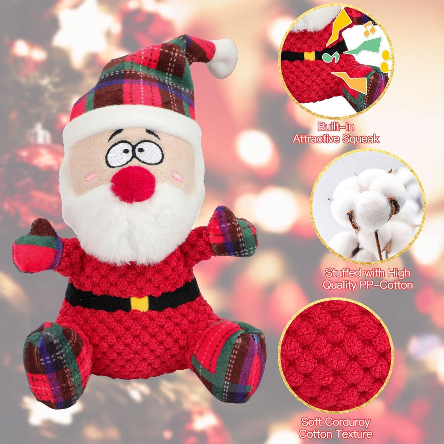 image:imageRypet Stuffed Dog Toys Easter Bunny Dog Toy with EggSqueaker Plush Pet Toy with Crinkle Paper Interactive Durable Puppy Chew Toys Dogs Easter Gift for Medium Small DogsSanta1 Pack